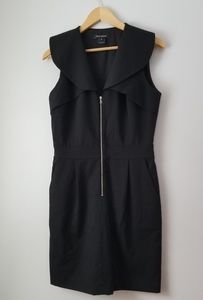 Laila Azhar black dress zipper front collar size 6